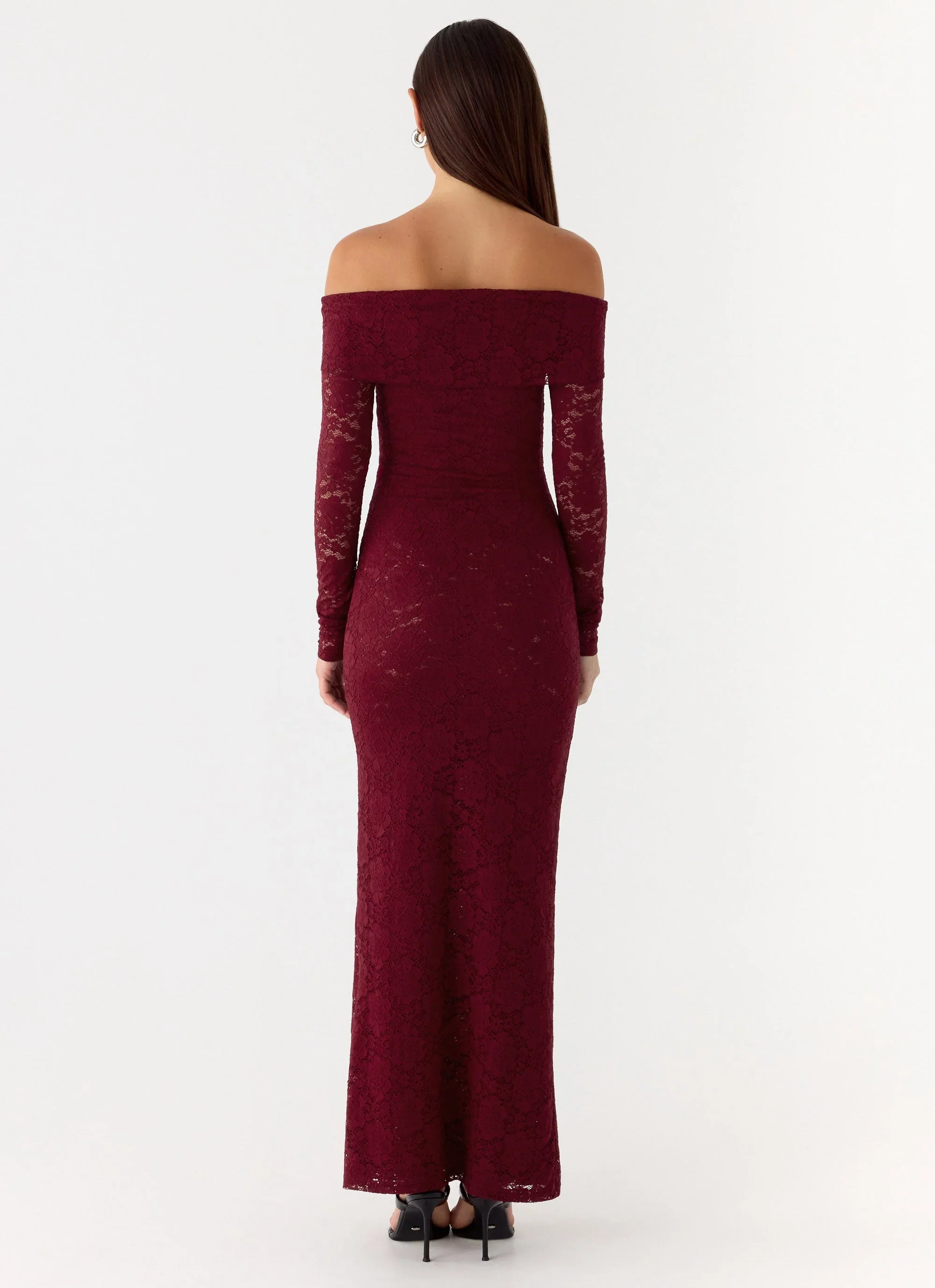 Yours Always Lace Maxi Dress - Merlot