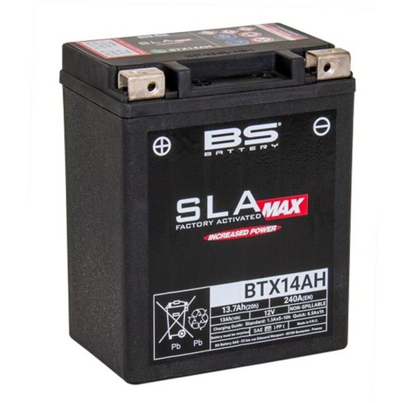 BS Battery SLA MAX BTX14AH Battery Type Acid Maintenance-free/Ready to useRef: 1113775