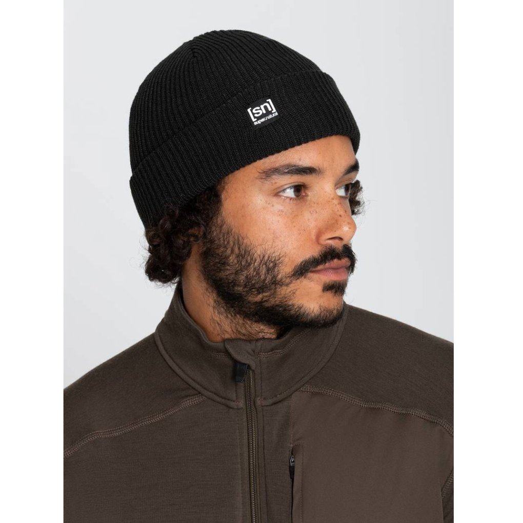 SUPER.NATURAL Merino Basic Beanie - Jet Black