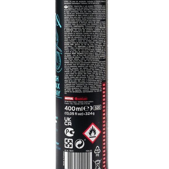 Motul E9 WASH & WAX SPRAY 400ML Universal Cleaning ProductRef: MOT0156 / 103174