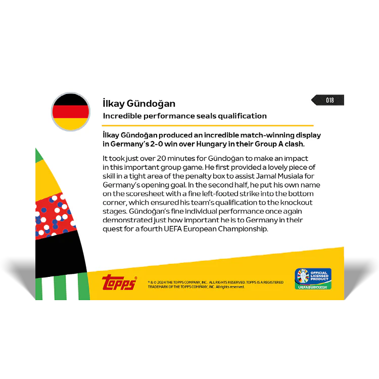 İlkay Gündoğan - Incredible performance seals qualification - EURO 2024 TOPPS NOW® Card 18
