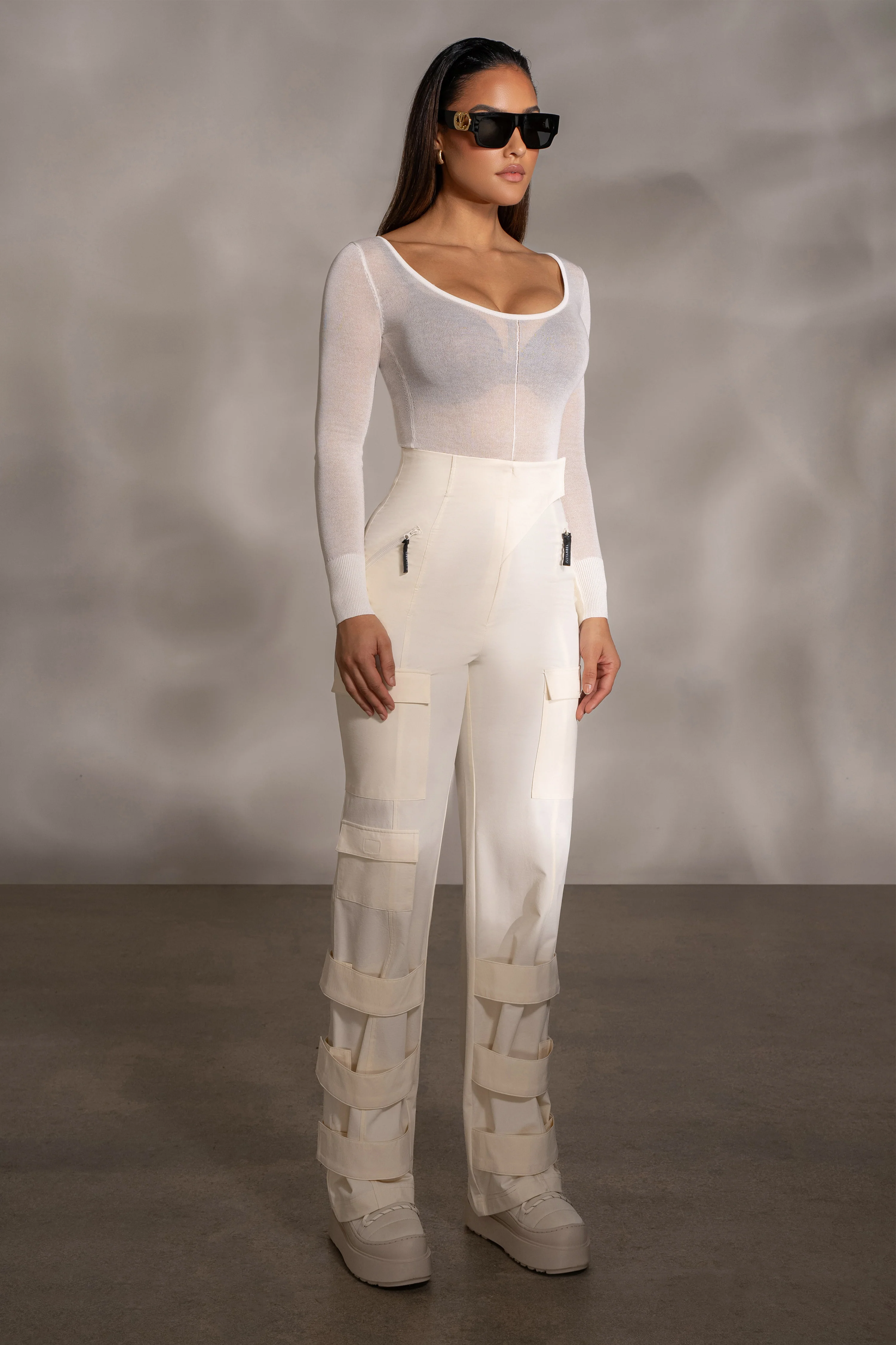 Buttercream Nyah Nylon Utility Pants