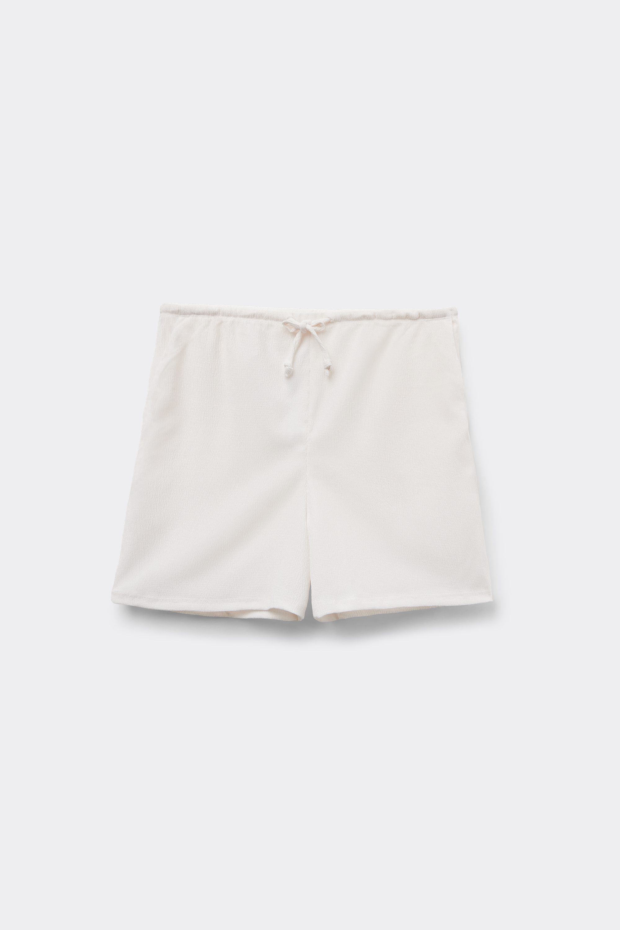 Crepe-Effect Shorts with Drawstring