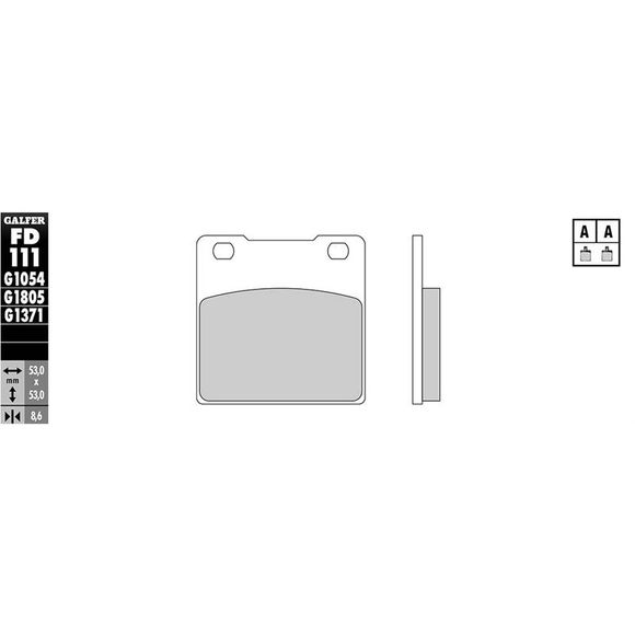 Galfer Sinter Sintered Metal front/rear brake pads (depending on model)Ref: FD111G1054
