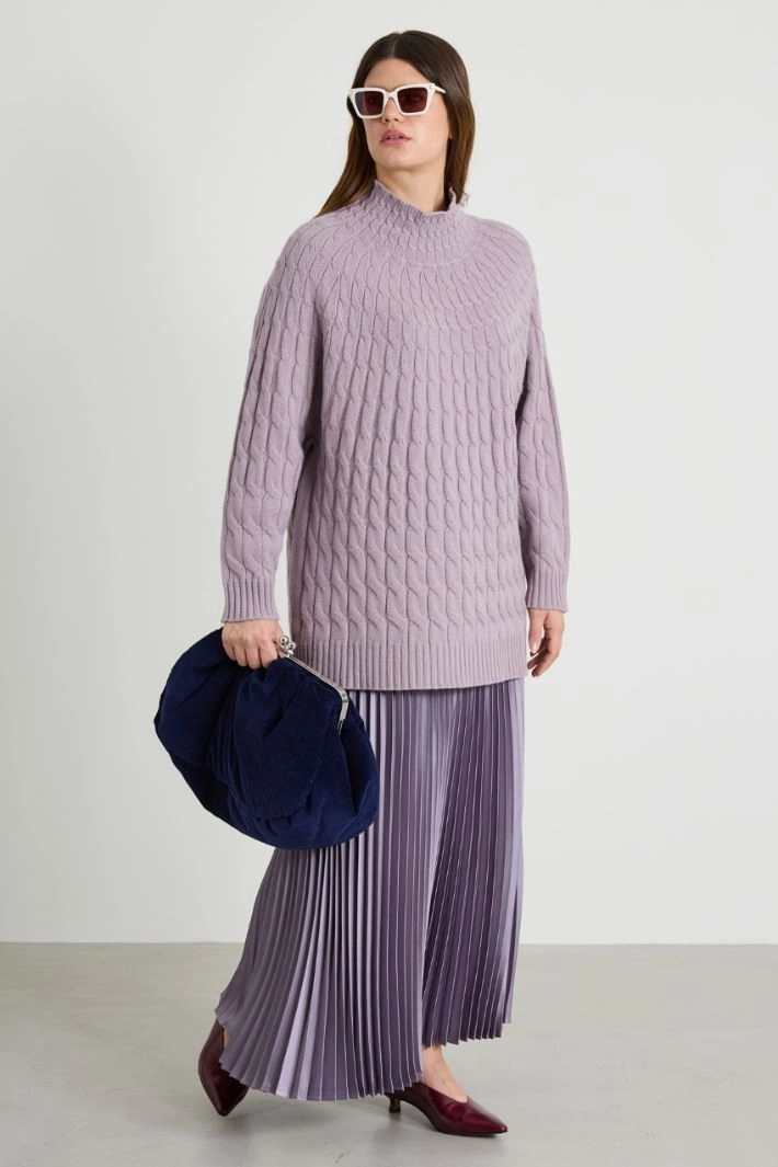 Cable-knit sweater - LILAC