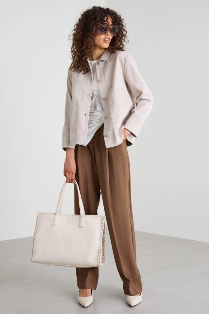 Cotton gabardine jacket - SAND