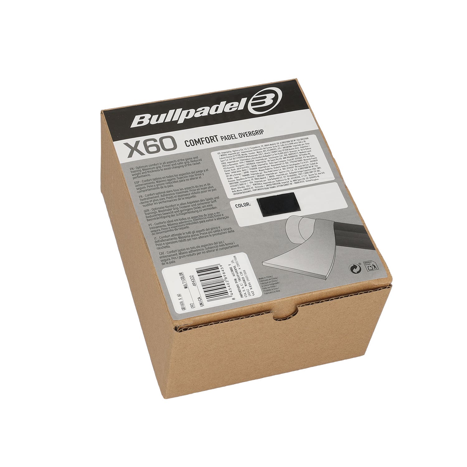 BOX 60 PCS. OVERGRIP BULLPADEL GB1606 MULTICOLOR