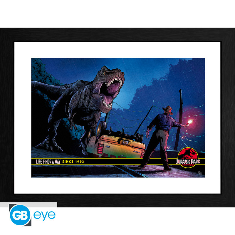 JURASSIC PARK Framed print Alan Grant vs T-Rex