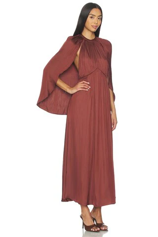 Halter Cape Midi Dress