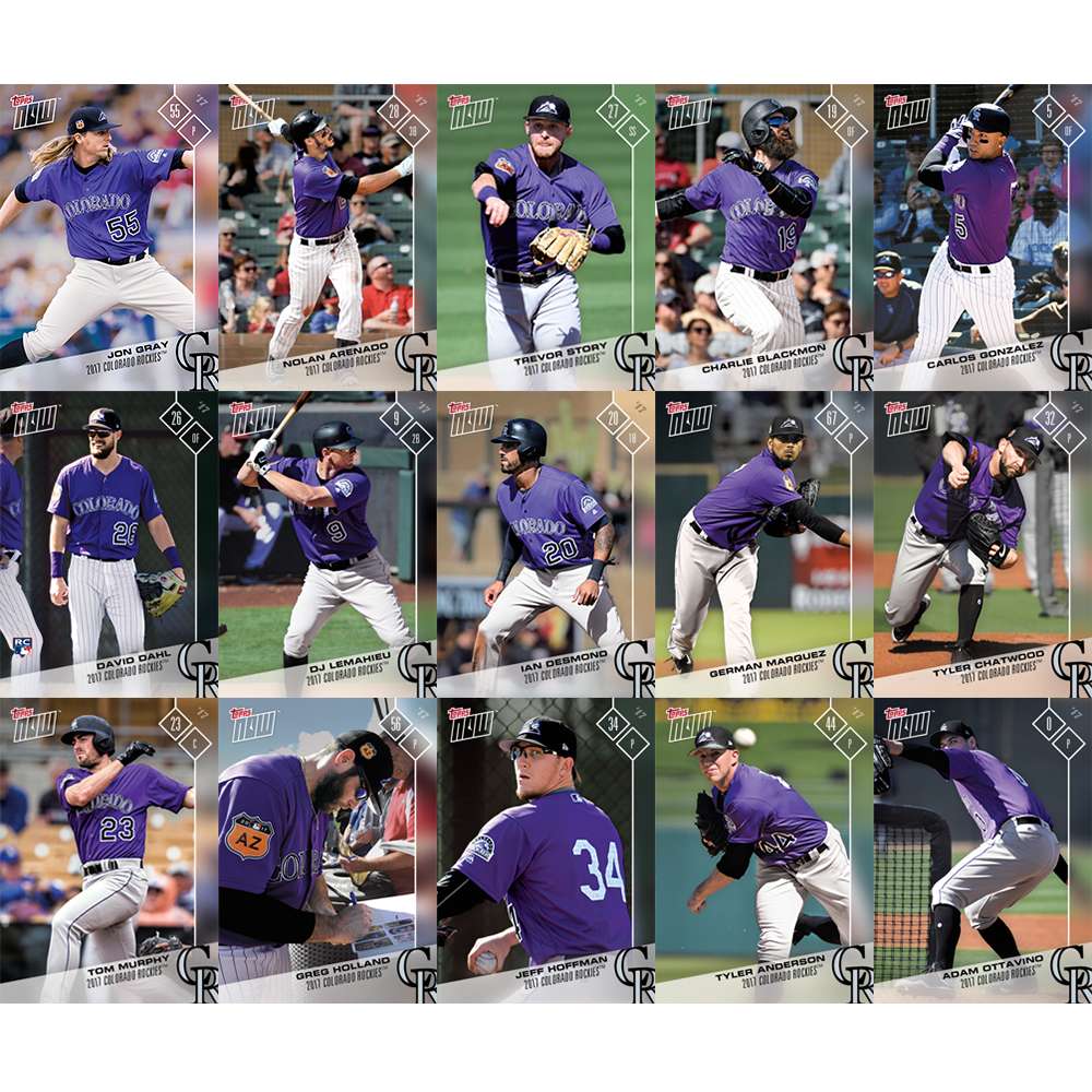 2017 Colorado Rockies TOPPS NOW® Road To Opening Day 15-Card Team Set - Print Run: 38 Sets