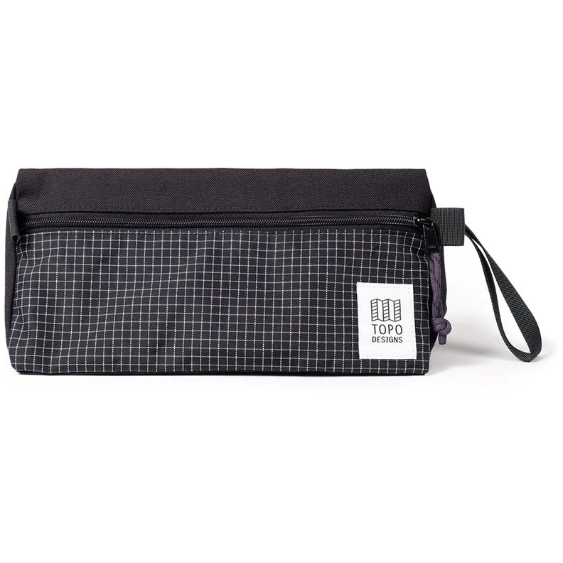 Topo Designs Dopp Kit Toiletry Bag - 3L - Black/Grid