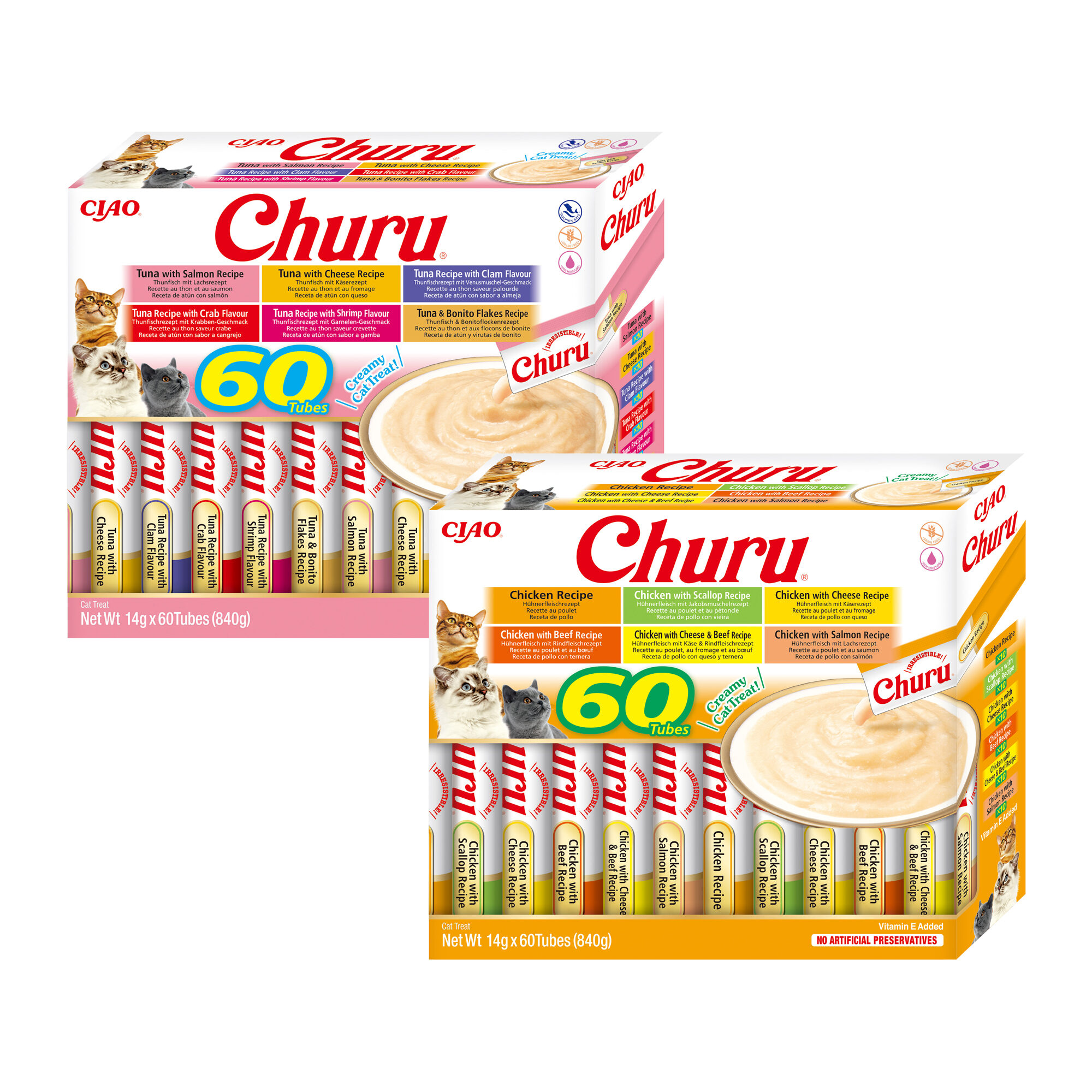 Inaba Churu Variety Box - 60 pieces - Tuna variety - 60 pieces