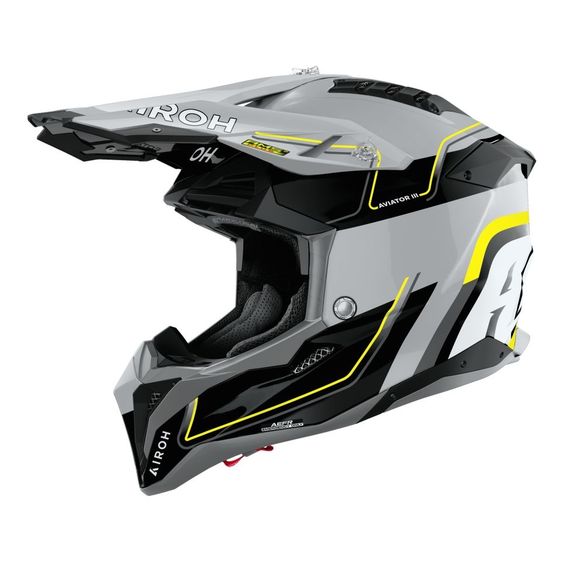 Airoh AVIATOR 3 cross helmet - LEADER 2026 - Yellow / BlackRef: Ar1529-C50686