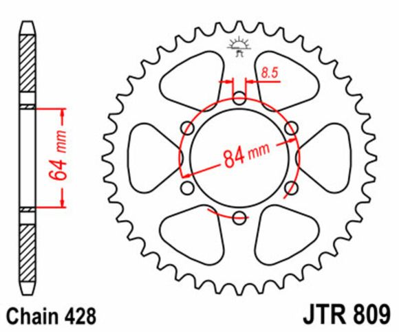 Couronne JT. acier standard 809 - 428Ref : JTC00150A / 1075121006