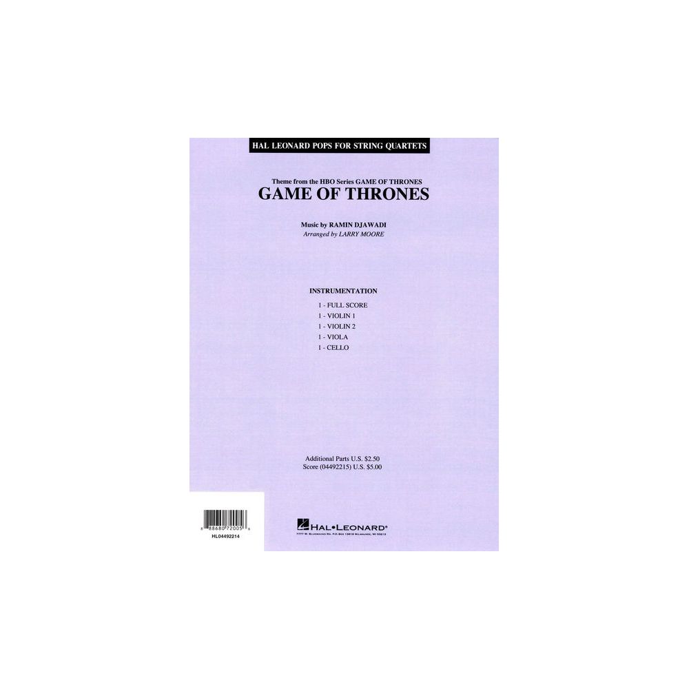 Hal Leonard Game Of Thrones String Qt. – Thomann Ireland