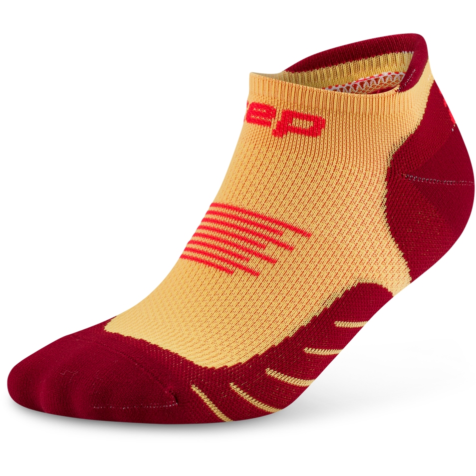 CEP Core Run No Show Compression Socks Men - marigold/burgundy