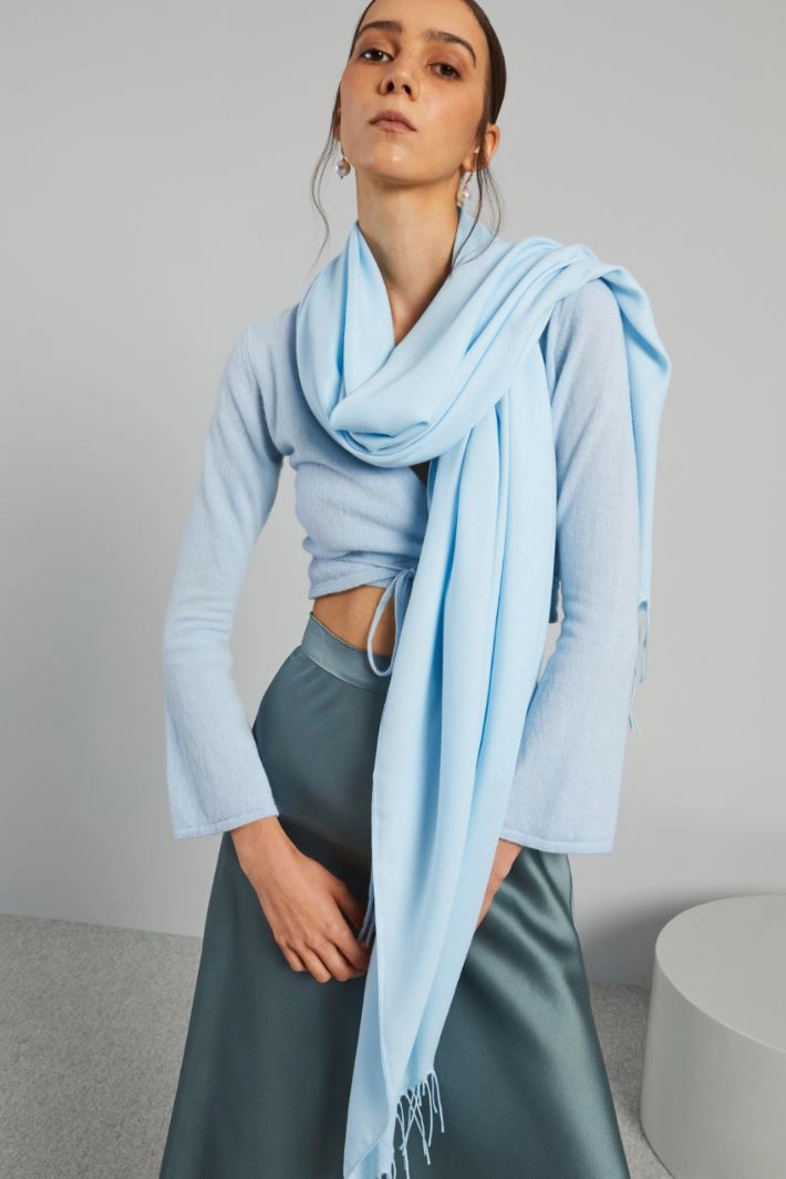 Plain-coloured stole - PASTEL LIGHT BLUE