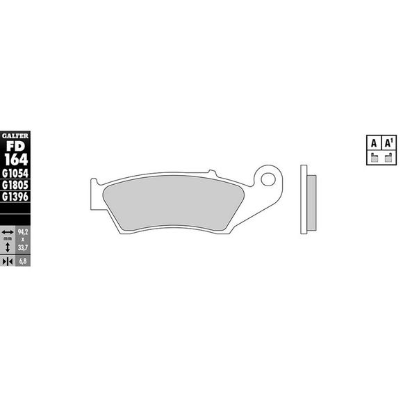 Galfer Sinter Metal Front Brake PadsRef: FD164G1054TT