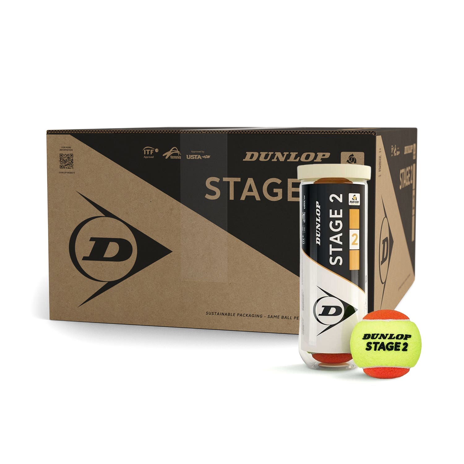 72-BALL TUB DUNLOP STAGE 2 ORANGE 72BOX