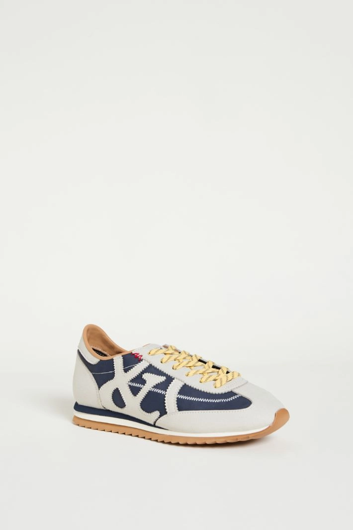 Fabric sneakers - WHITE BLUE