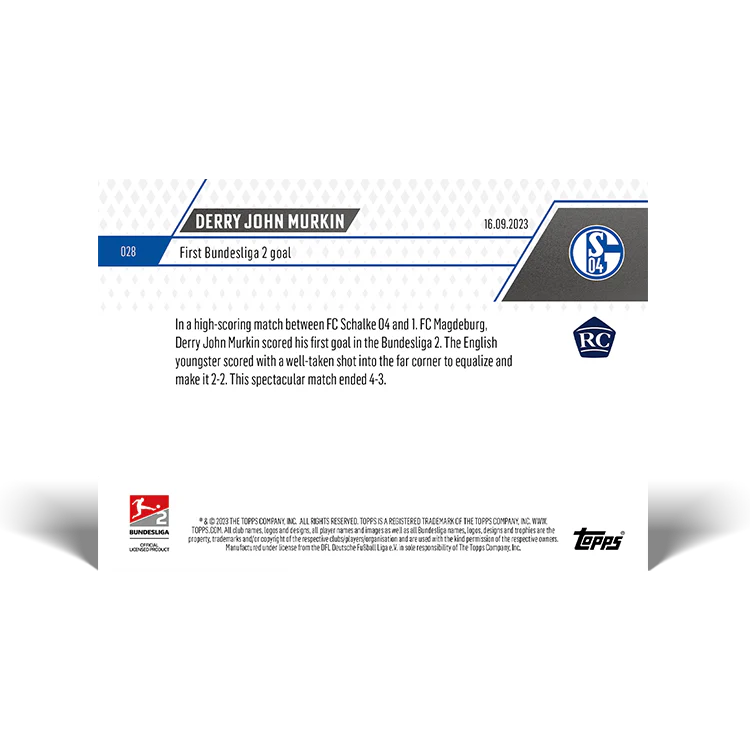 Topps UK - Derry Murkin - First Bundesliga 2 goal - Bundesliga TOPPS NOW® Card #28