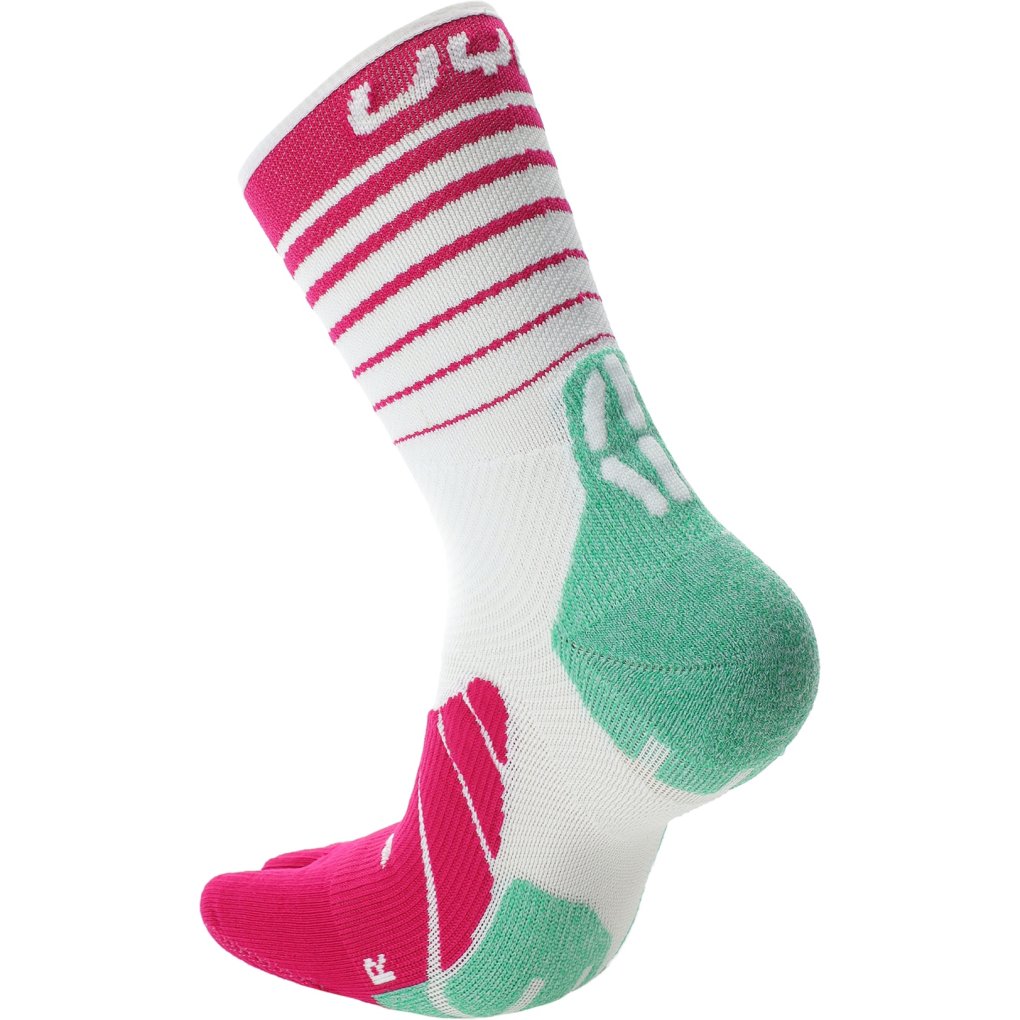 UYN Runner's Five Socks Women - White/Fuchsia/Green
