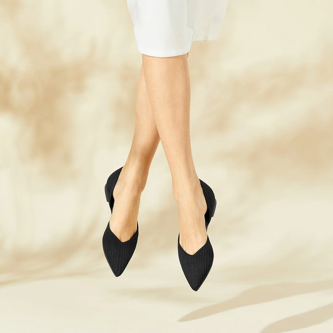 Pointed-Toe D'Orsay Flats (Melia)