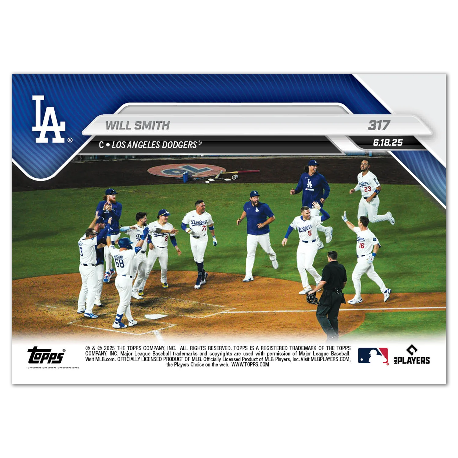 Will Smith - 2025 MLB Topps NOW® - Card 317