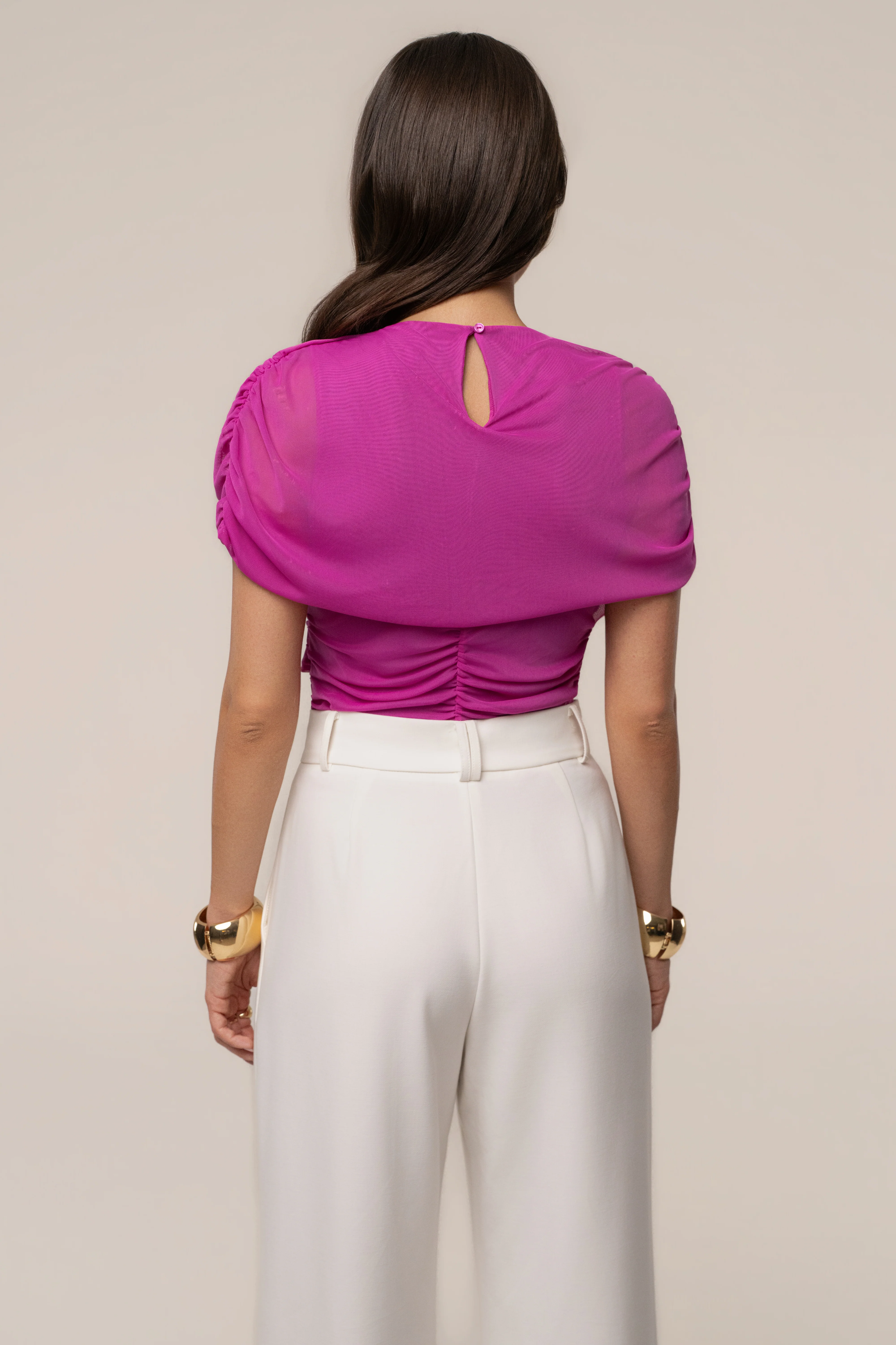 Magenta Marcella Ruched Top