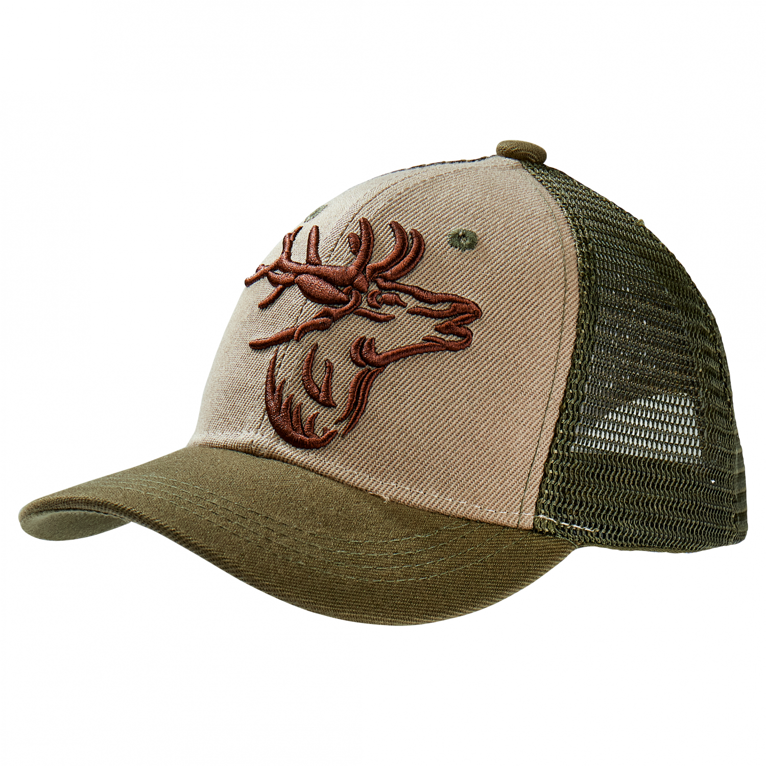 Mesh Cap ‘Deer’ Unisex (Beige\/Olive)