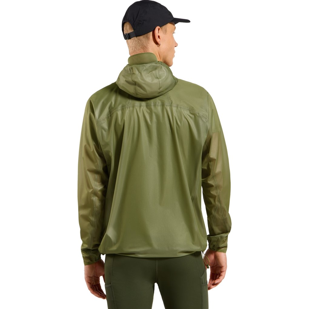 Odlo Zeroweight Dual Dry Performance Knit Waterproof Running Jacket Men - guacamole