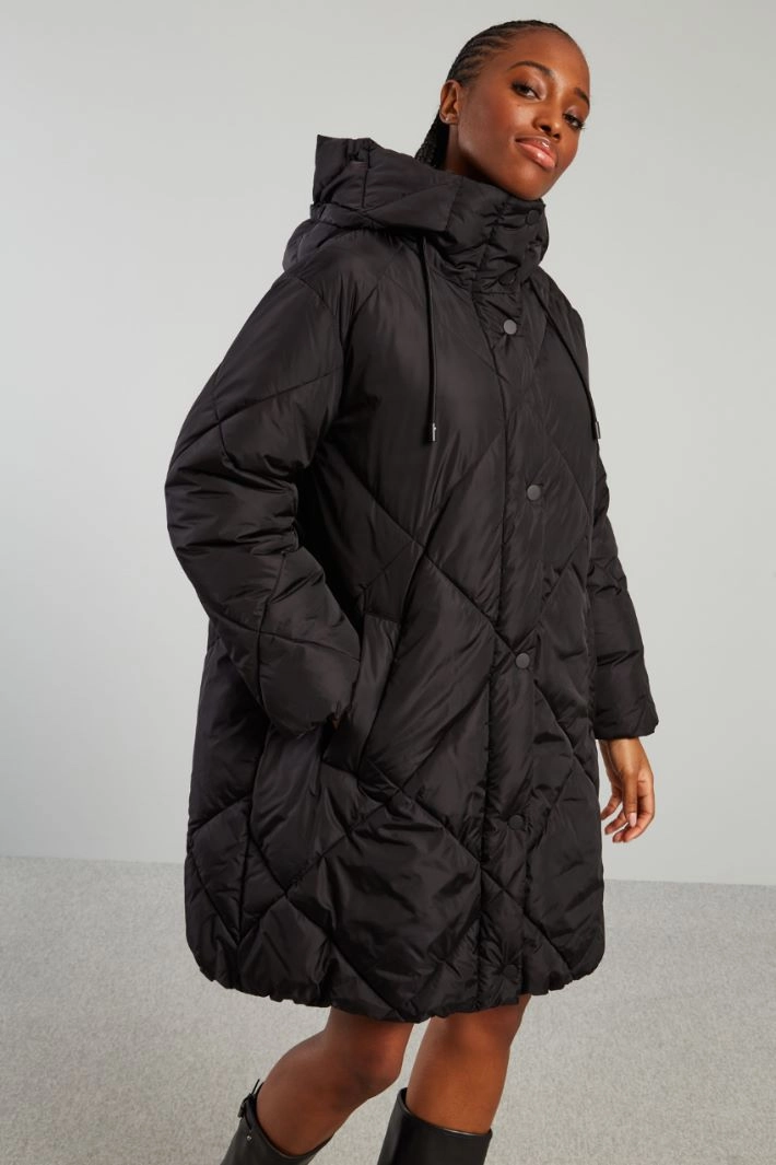Water-repellent taffeta down jacket - BLACK