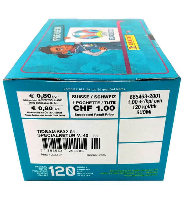 Panini EURO 2020 Preview Stickers - Album + Box with 120 Packets
