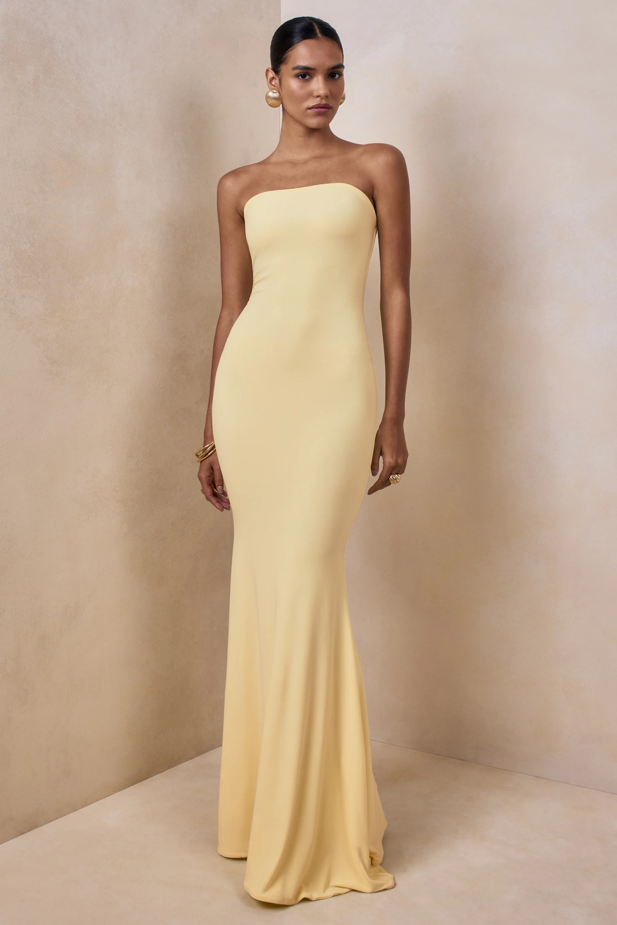 Ceremony | Lemon Bandeau  Maxi Dress