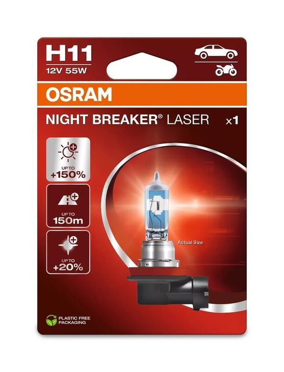 Osram Night Breaker Laser Bulb H11 12V 55W - X1 UniversalRef: Osrm00105A / 1129537