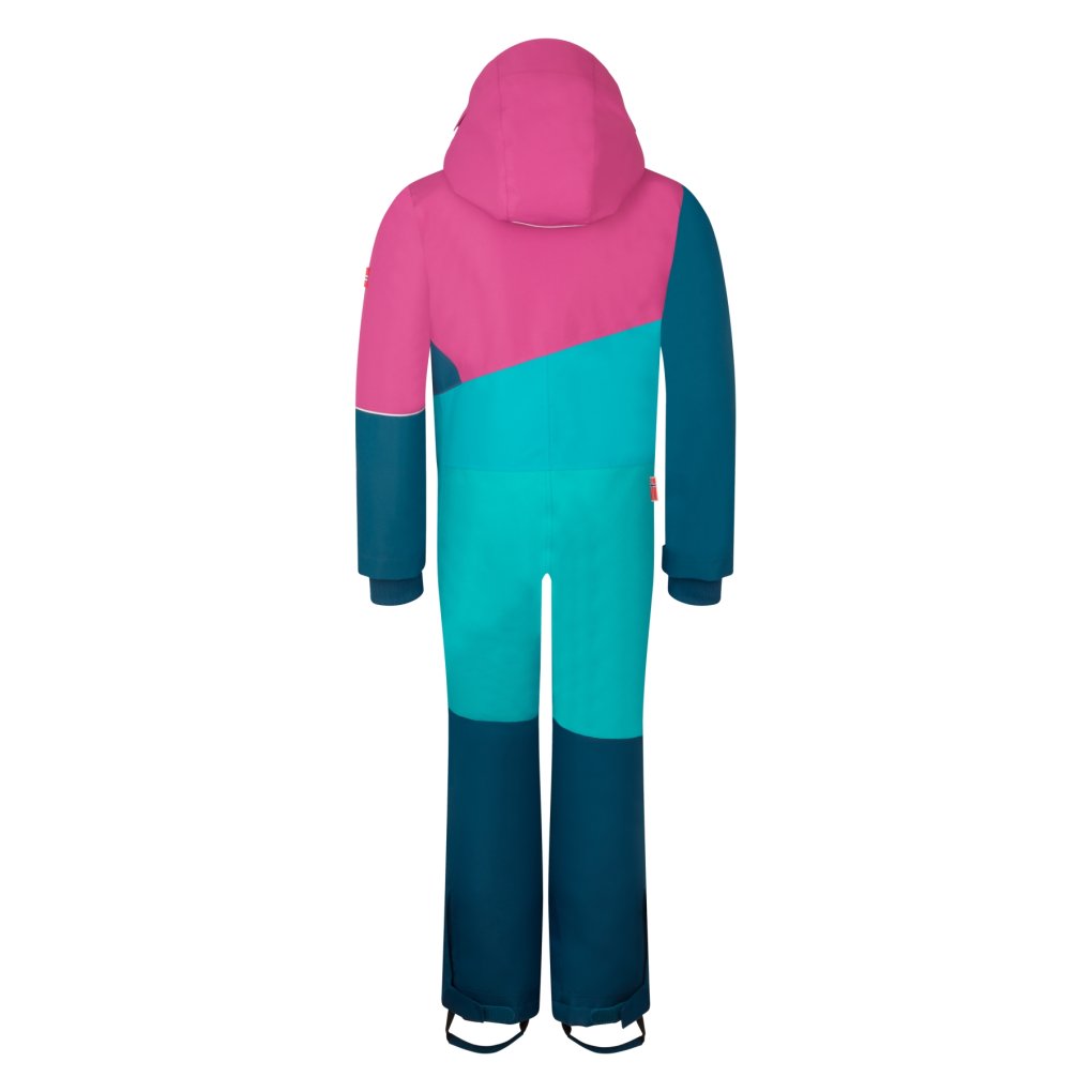 Trollkids Hallingdal Snowsuit Kids - Dark Turquoise/Bright Berry/Madeira Blue