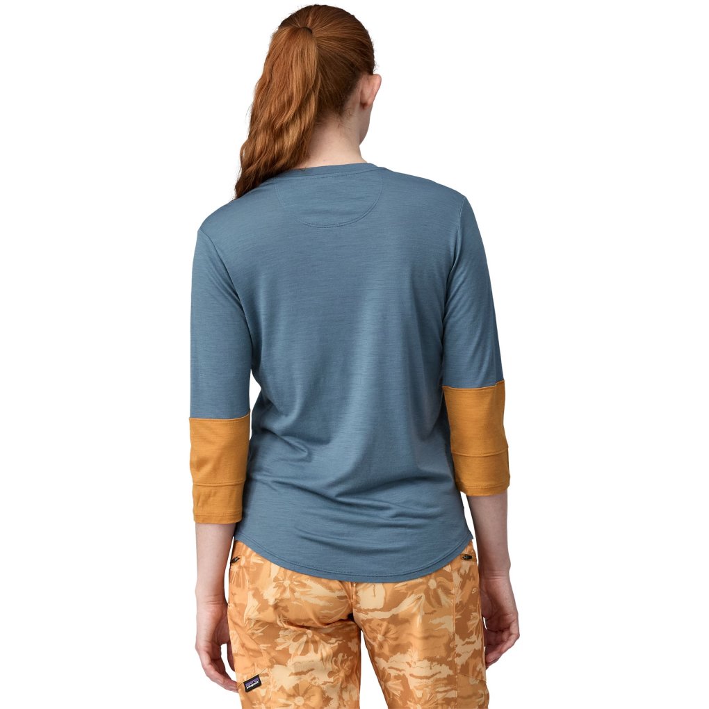 Patagonia Merino 3/4 Sleeve Bike Jersey Women - Utility Blue