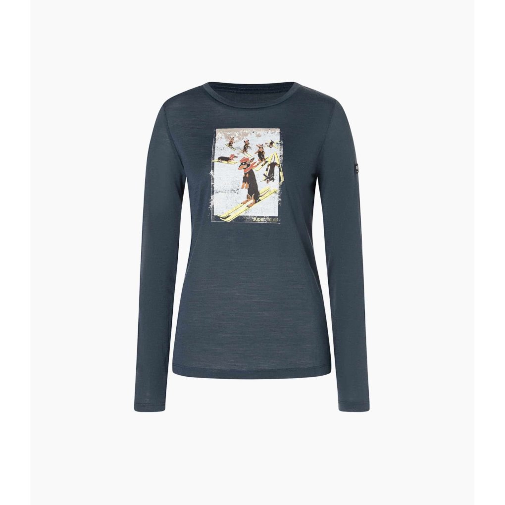 SUPER.NATURAL Dachshund Party Longsleeve Women - Blueberry/Various