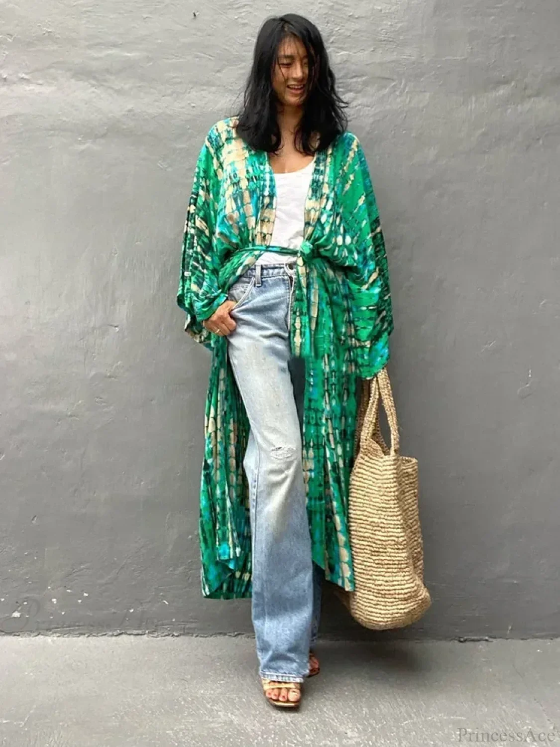 Tie Dye V-Neck Beach Cover Up