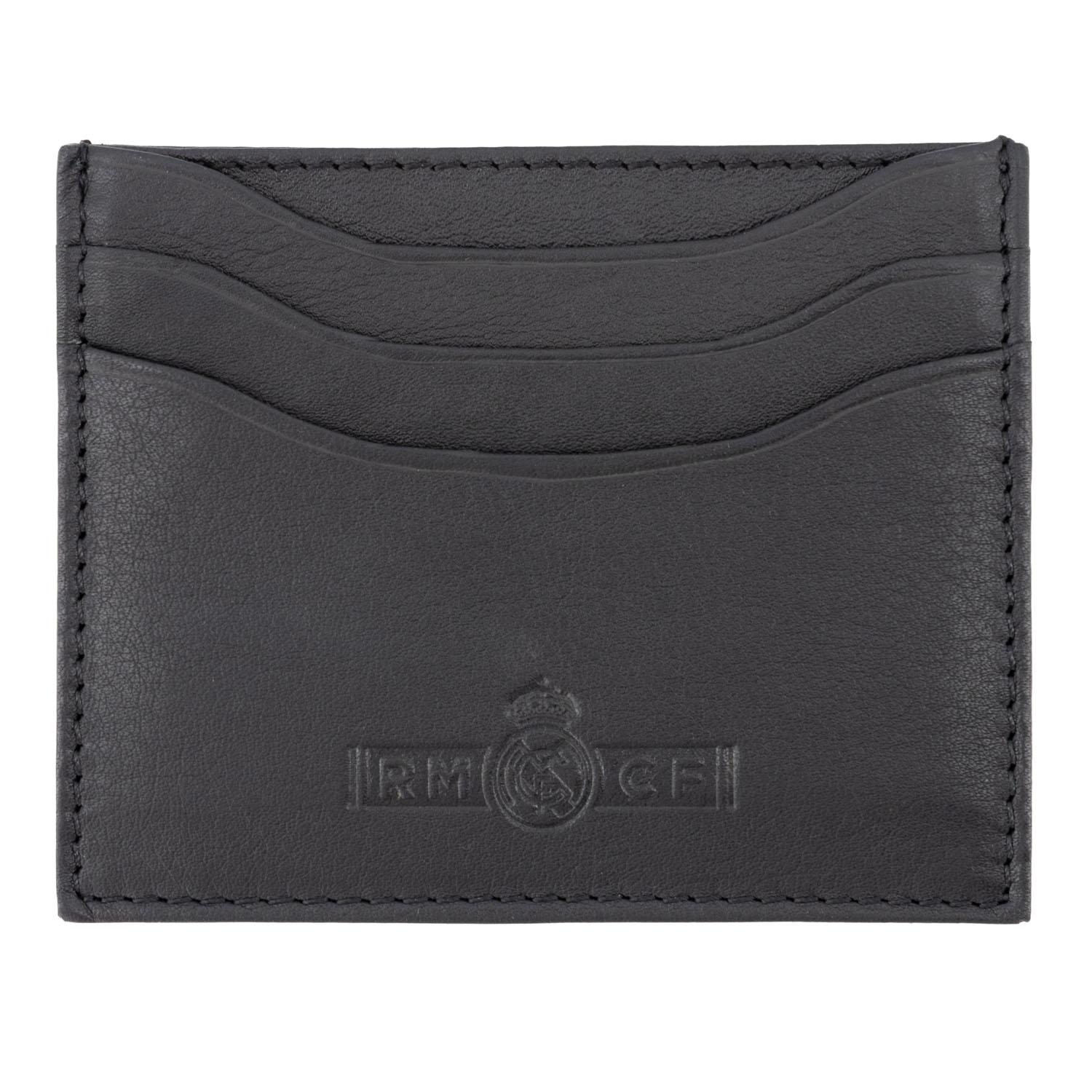 Black Leather Card Holder Real Madrid