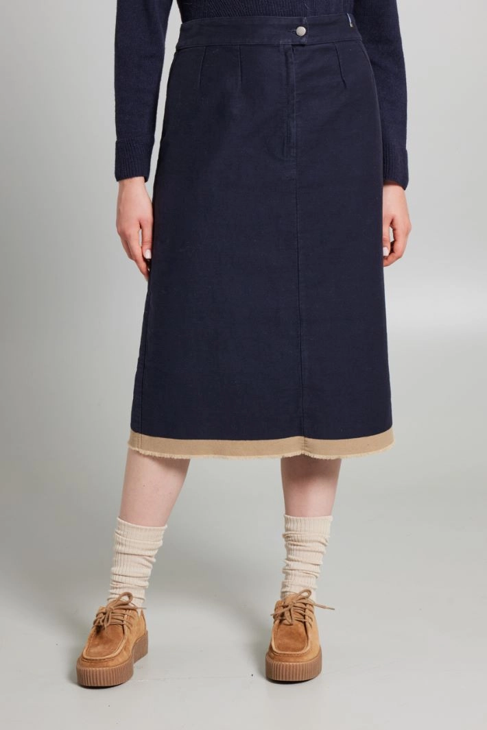 Denim-look jacquard skirt - NIGHT BLUE