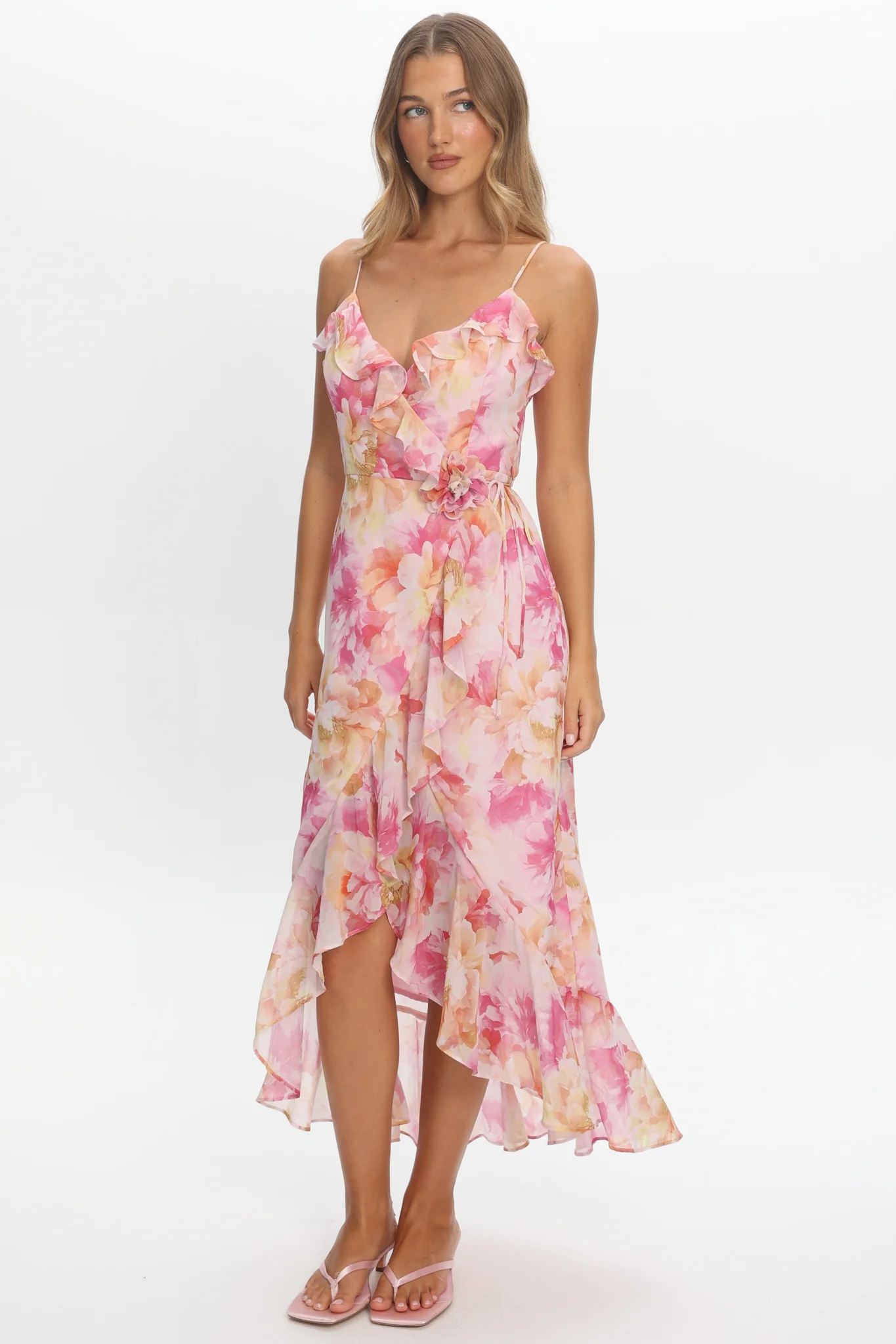 Valora Floral Maxi Dress Pink
