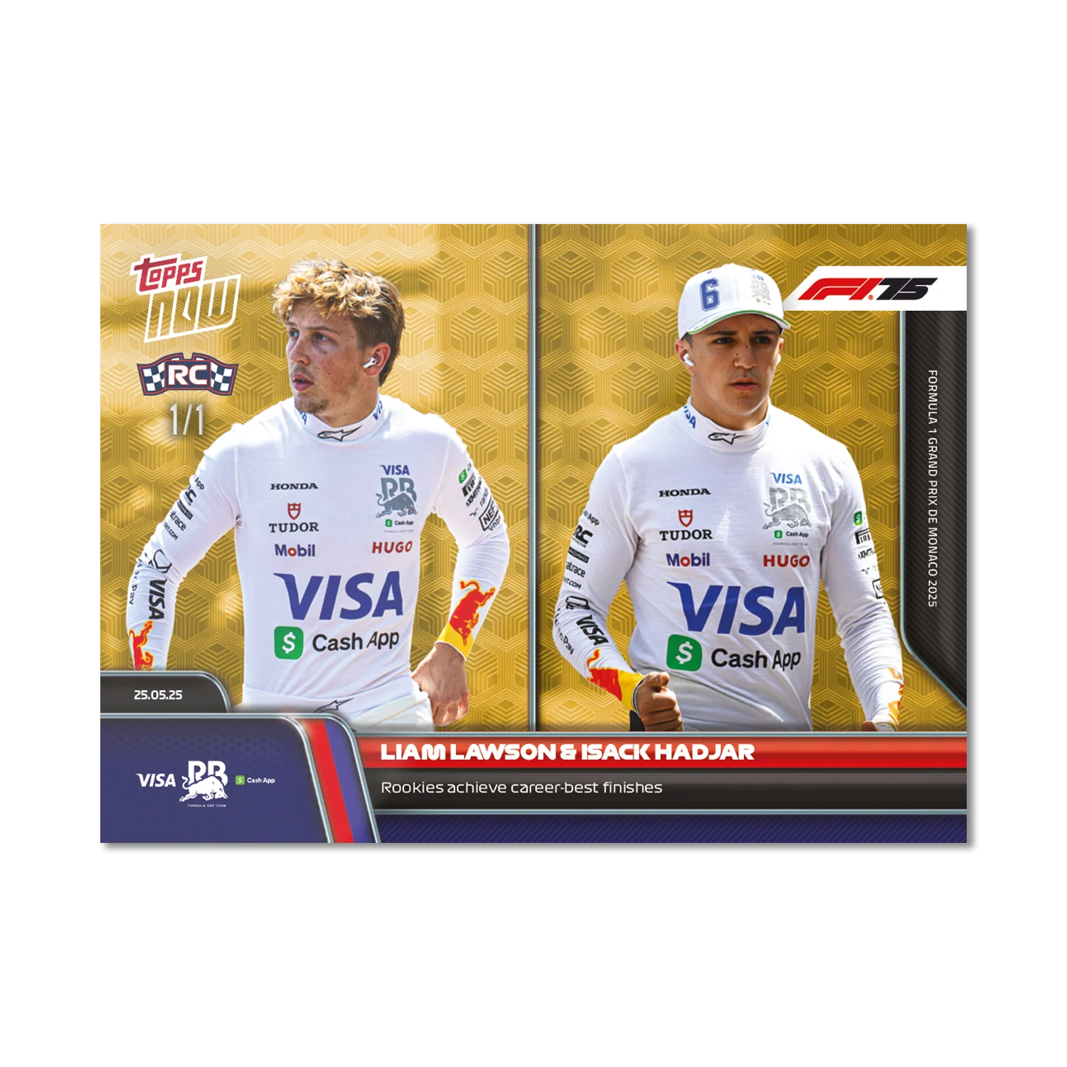 Liam Lawson & Isack Hadjar - 2025 Formula 1® Topps NOW® - Card 40