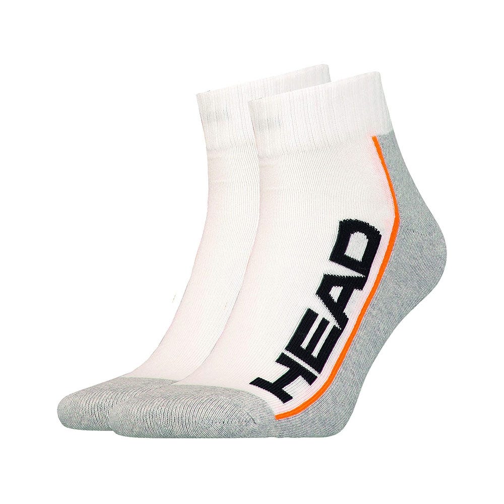 HEAD TENNIS 2P STRIPE QUARTER SOCKS GREY WHITE