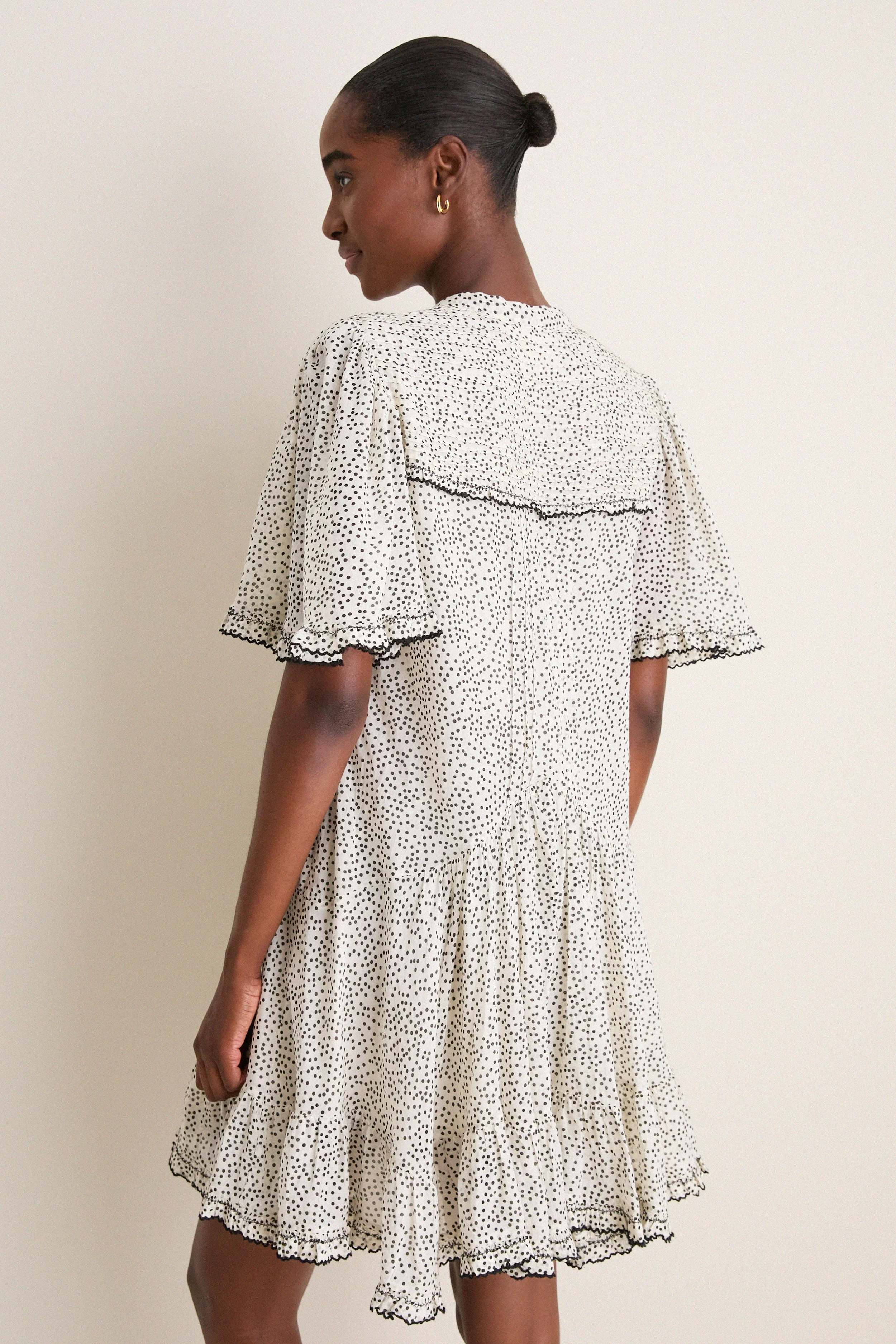 Ecru and Black Daynia Dress