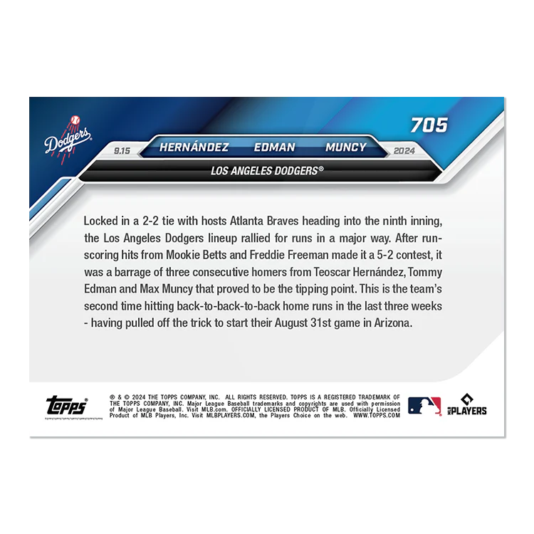 Teoscar Hernández/Tommy Edman/Max Muncy - 2024 MLB TOPPS NOW® Card 705