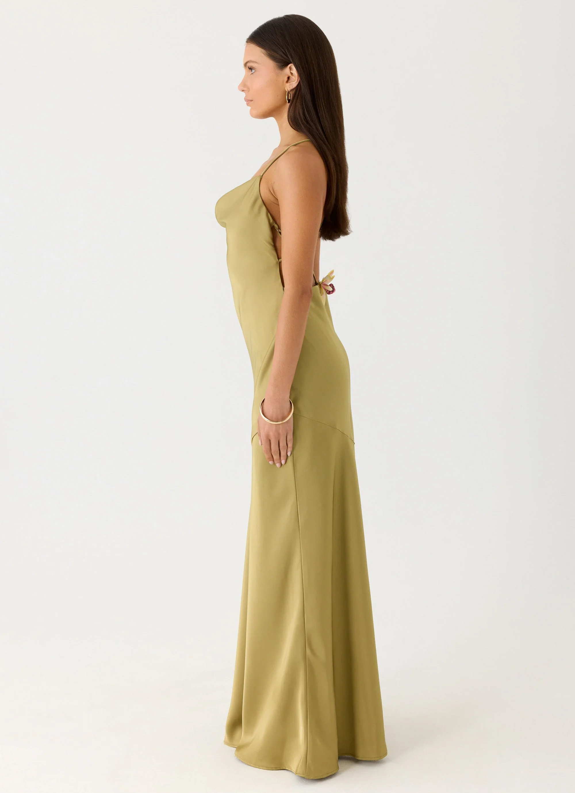 Darius Maxi Dress - Green Olive