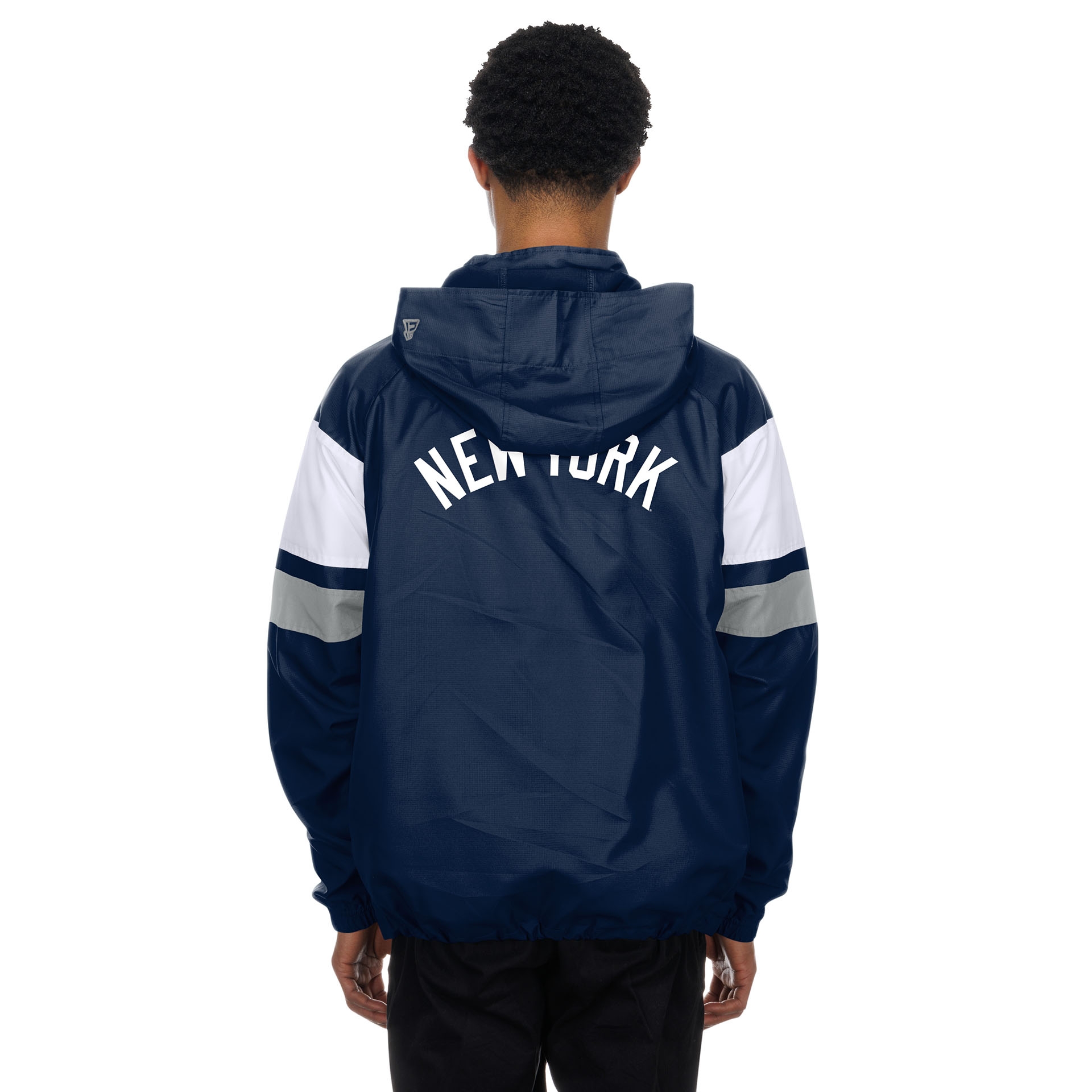New York Yankees MLB Quarter Zip Windbreaker Jacket Navy