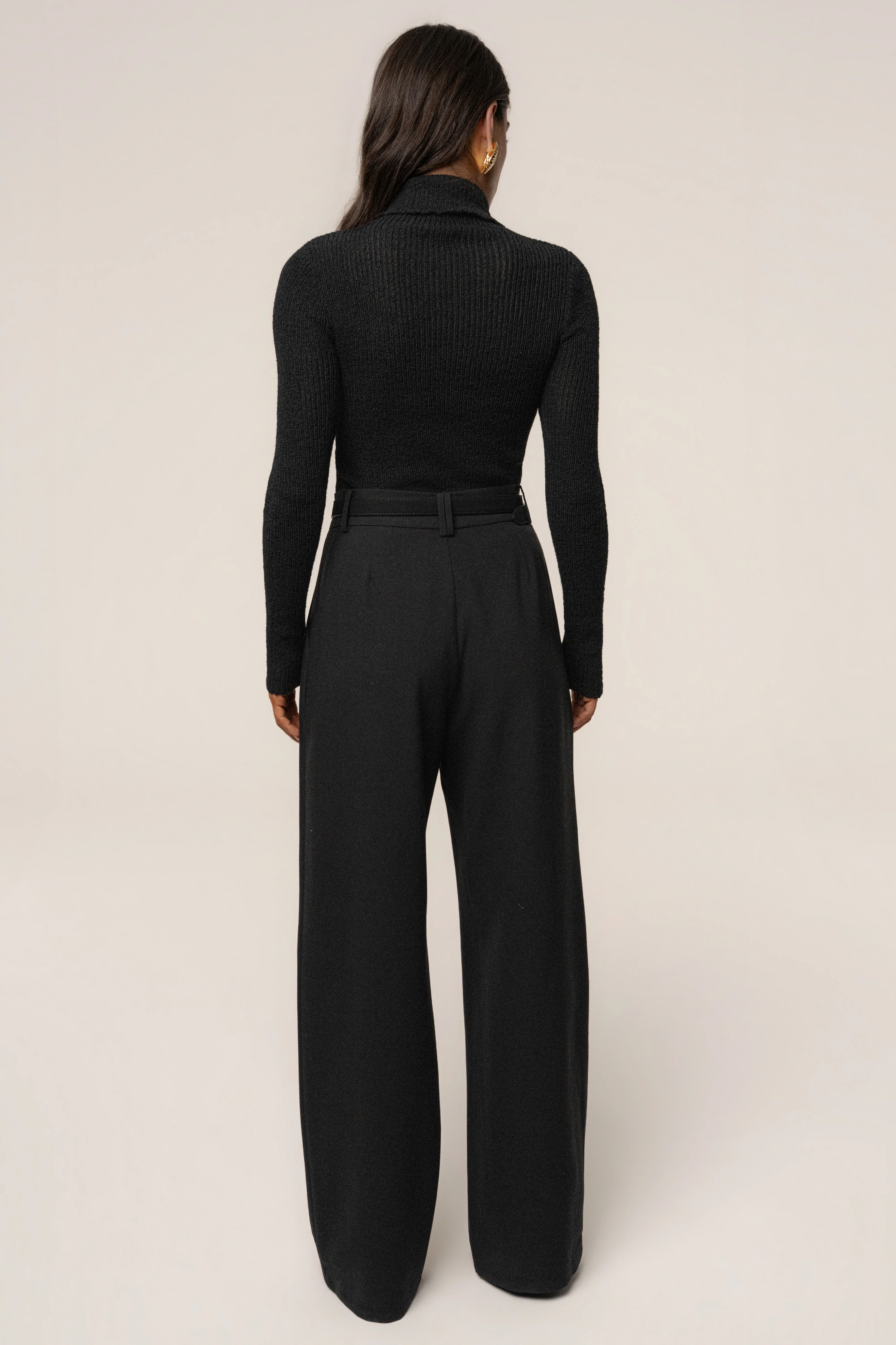 Black Carli Turtle Neck Top