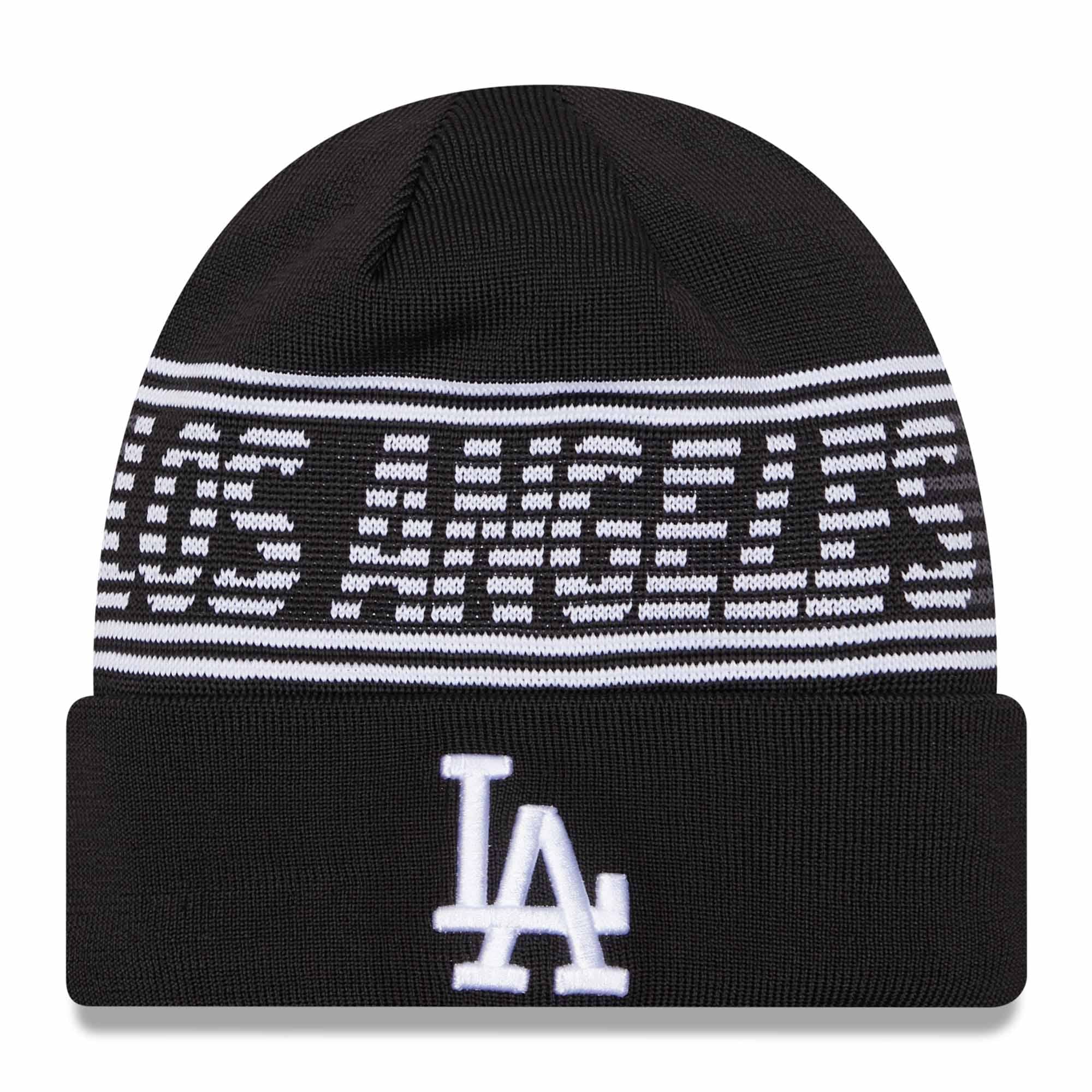 Los Angeles Dodgers Black Colorway 2024 MLB Clubhouse New Era Beanie Knit